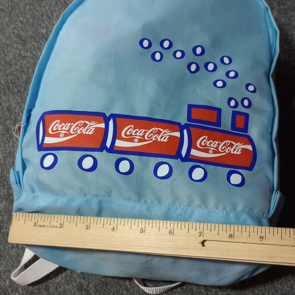 NWT Coca Cola Backpack Small Youth Coke Baby Blue Knapsack Train School Bag * - Picture 7 of 13